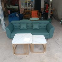 Sofa thuyền da xanh rêu