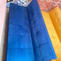 Sofa bed xanh nhung ໂຊຟາເບດ ສີຟ້າຜ້າກຳມະຫຍີ່