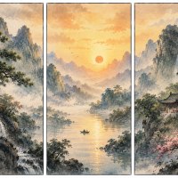 Combo 3 ຮູບຕິດຝາ 40x85cm 315